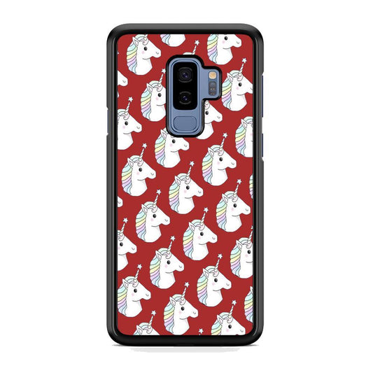 Unicorn Maroon Doodle Samsung Galaxy S9 Plus Case - ezzyst