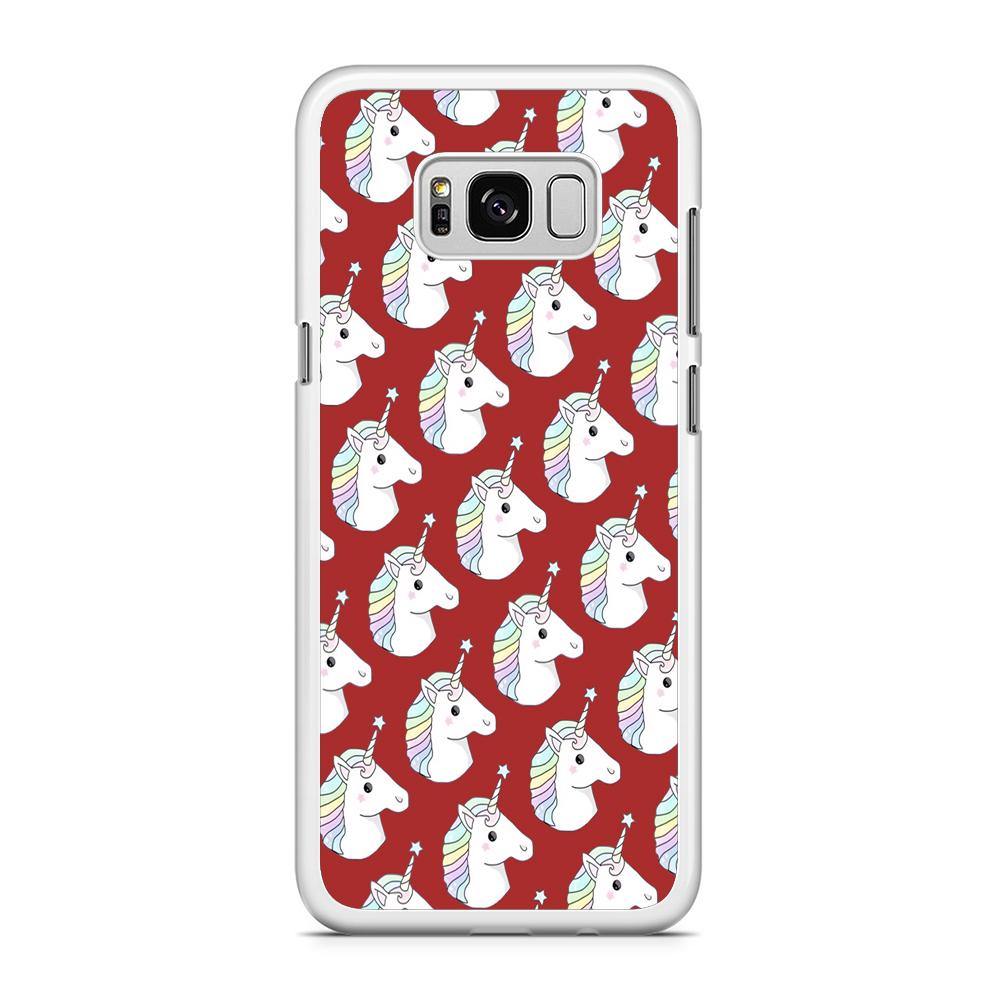 Unicorn Maroon Doodle Samsung Galaxy S8 Case - ezzyst