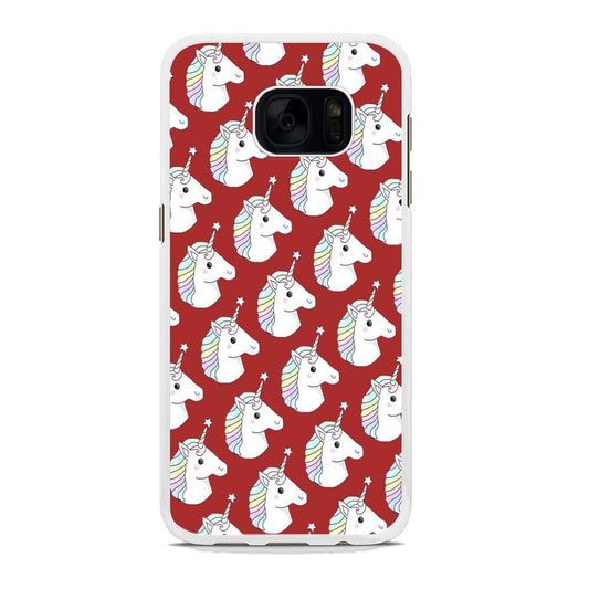 Unicorn Maroon Doodle Samsung Galaxy S7 Case - ezzyst