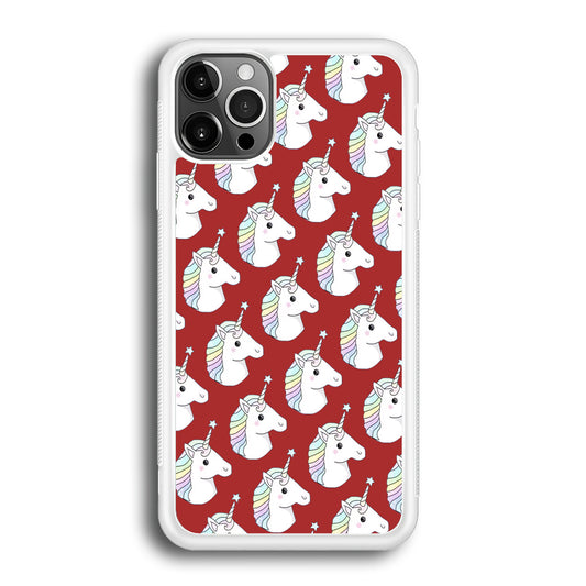 Unicorn Maroon Doodle iPhone 12 Pro Case