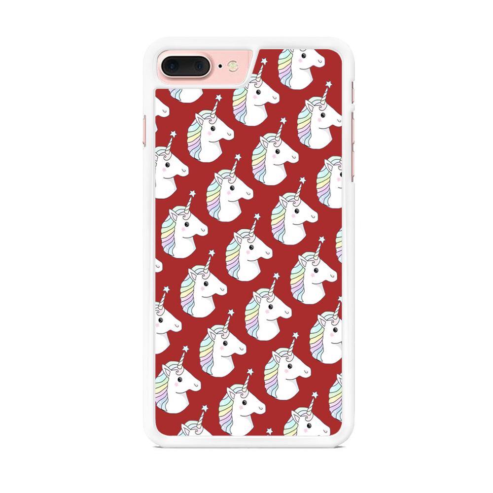 Unicorn Maroon Doodle iPhone 8 Plus Case - ezzyst