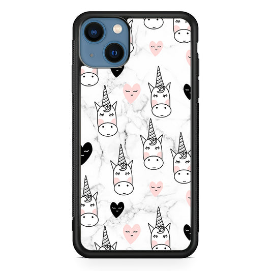 Unicorn Marble White iPhone 13 Case
