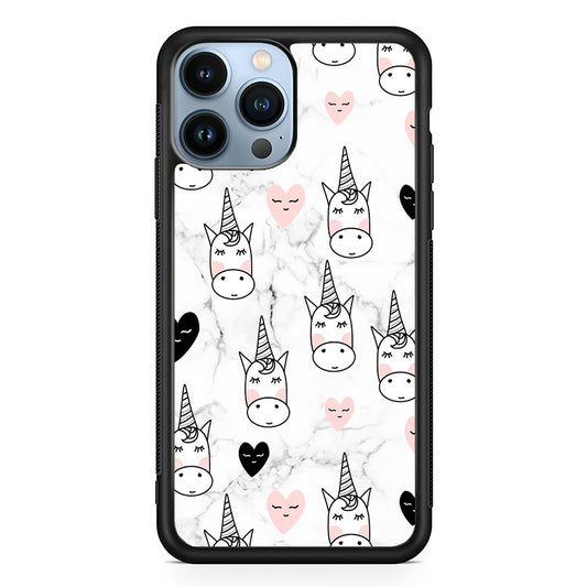 Unicorn Marble White iPhone 13 Pro Max Case