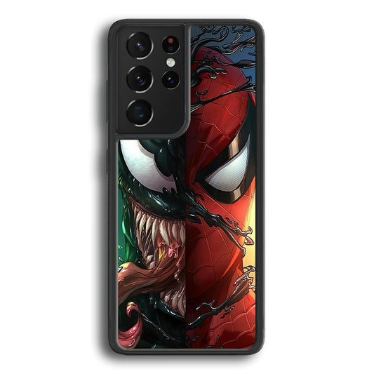 Venom Spiderman Half Face Samsung Galaxy S21 Ultra Case