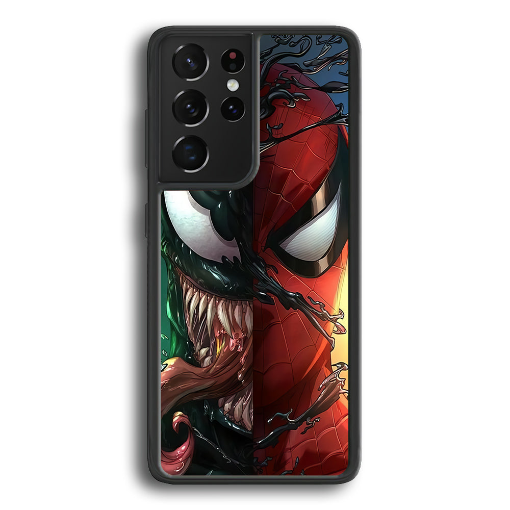 Venom Spiderman Half Face Samsung Galaxy S21 Ultra Case - Ezzystore