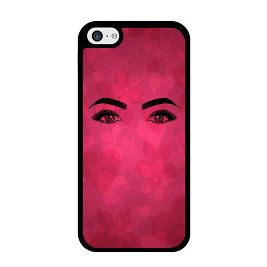 Woman Beauty Eye Brows Purple Flowers And Love iPhone 5 | 5s Case - Ezzystore