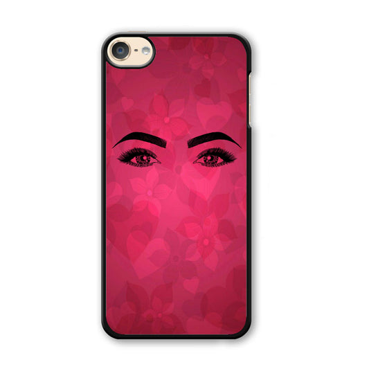 Woman Beauty Eye Brows Purple Flowers And Love iPod Touch 6 Case - Ezzystore