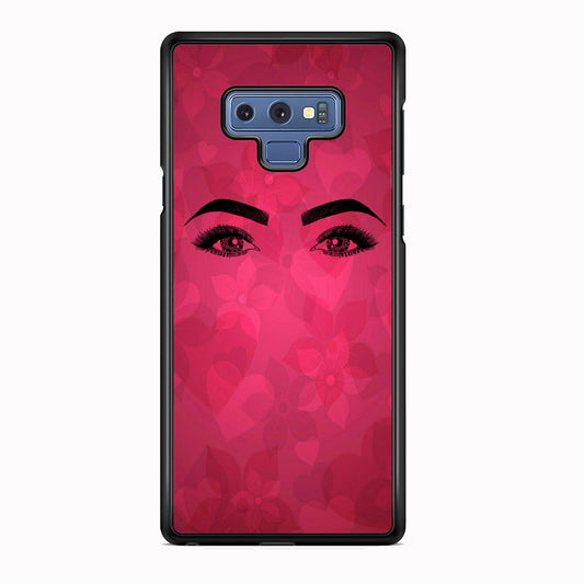Woman Beauty Eye Brows Purple Flowers And Love Samsung Galaxy Note 9 Case