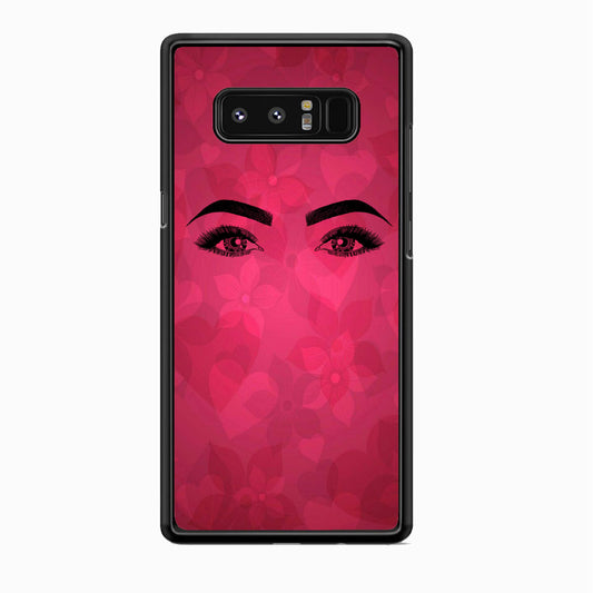 Woman Beauty Eye Brows Purple Flowers And Love Samsung Galaxy Note 8 Case