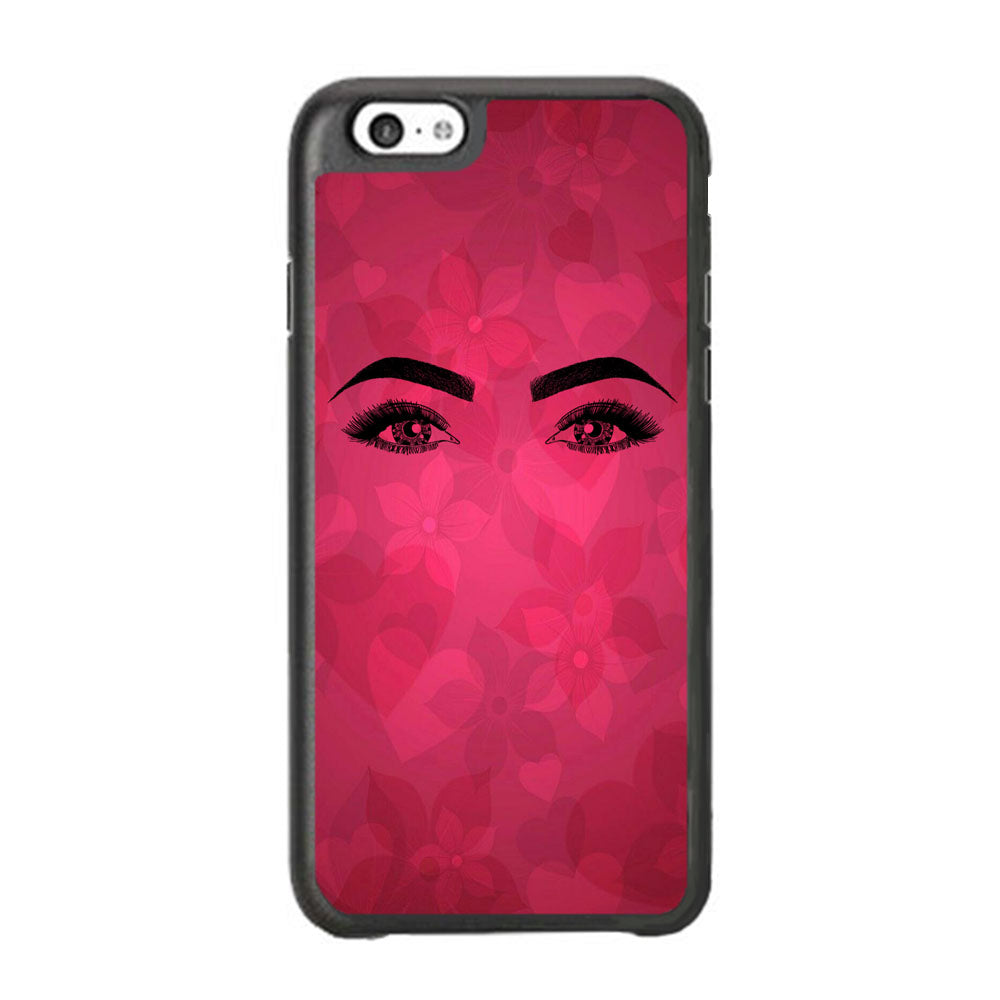 Woman Beauty Eye Brows Purple Flowers And Love iPhone 6 Plus | 6s Plus Case