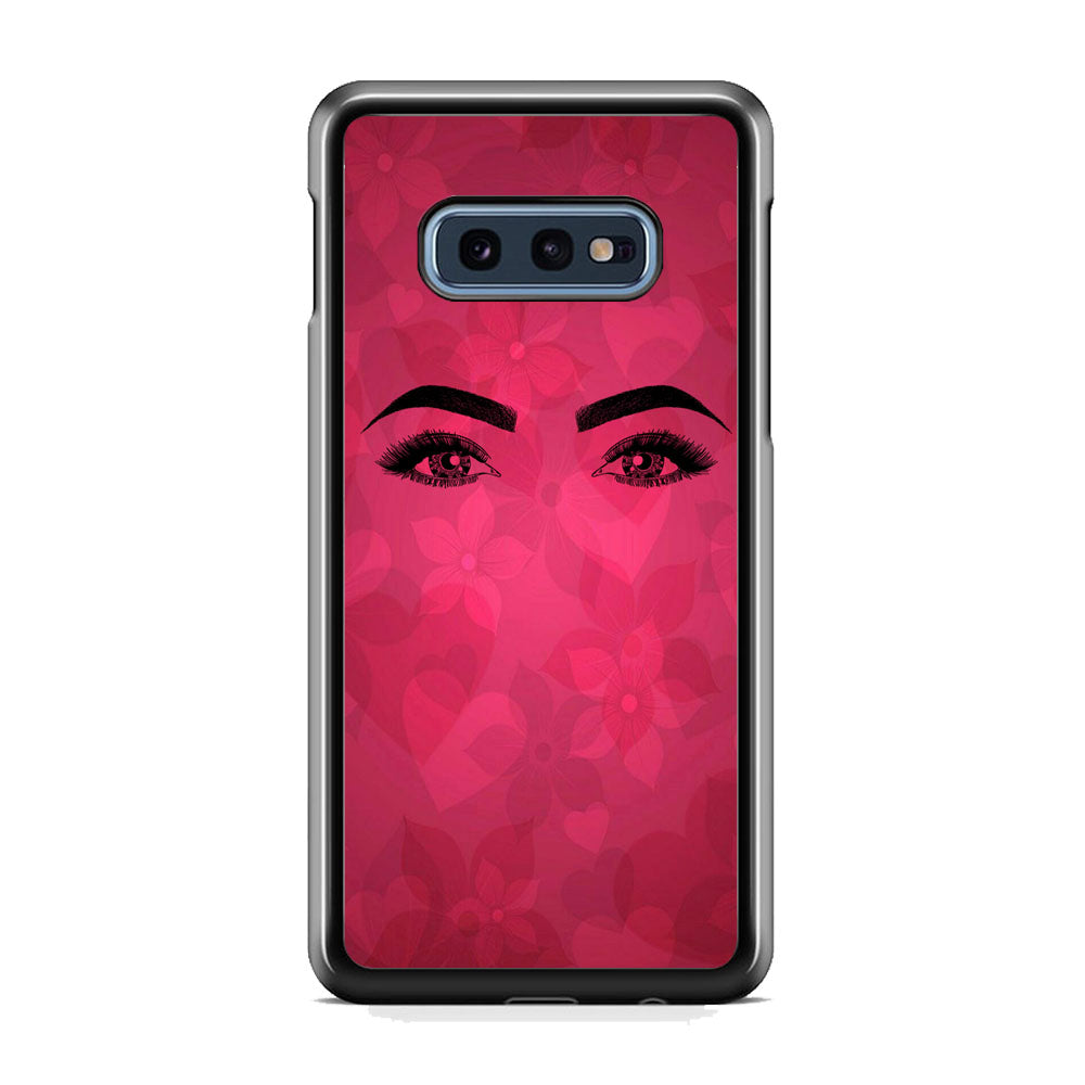 Woman Beauty Eye Brows Purple Flowers And Love Samsung Galaxy 10e Case