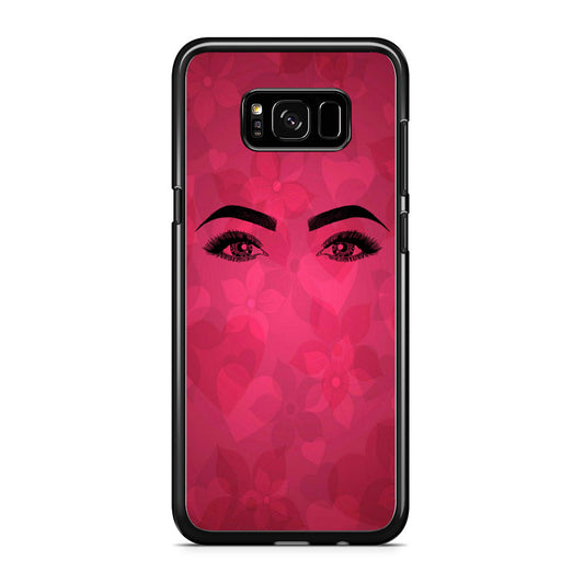 Woman Beauty Eye Brows Purple Flowers And Love Samsung Galaxy S8 Case