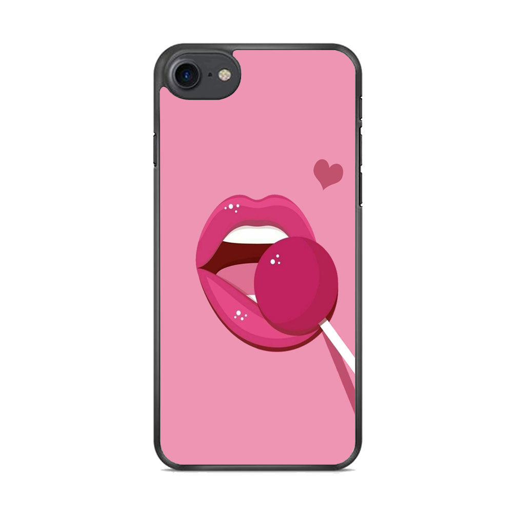 Woman Lip And Lolipop Pink iPhone 7 Case