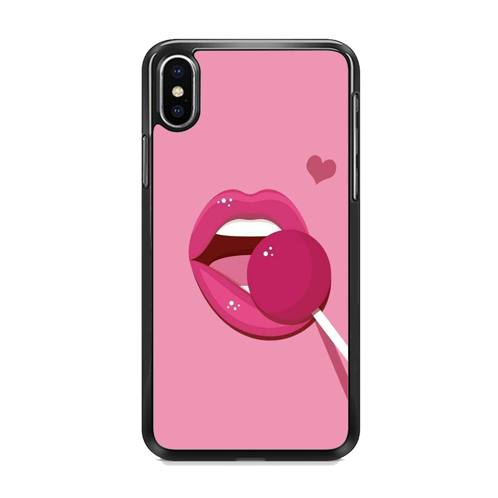 Woman Lip And Lolipop Pink iPhone Xs Max Case