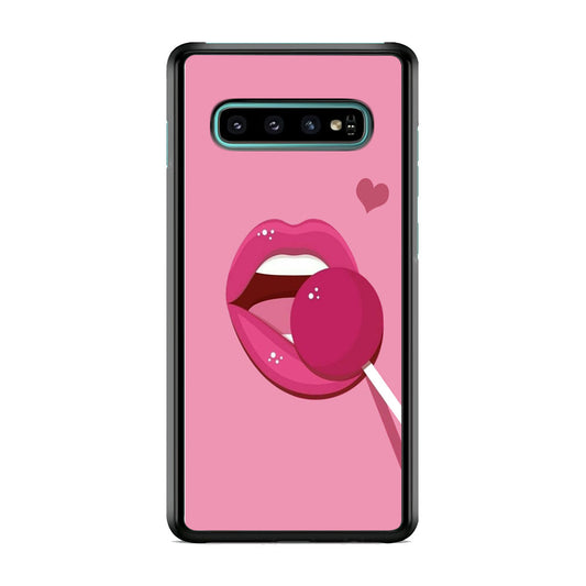 Woman Lip And Lolipop Pink Samsung Galaxy S10 Plus Case