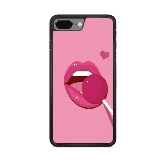 Woman Lip And Lolipop Pink iPhone 7 Plus Case