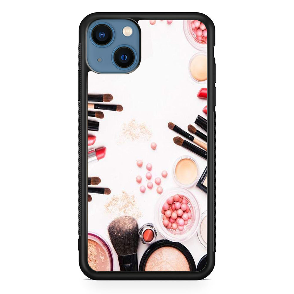 Woman Make Up Equipment Brush And Powder iPhone 13 Case